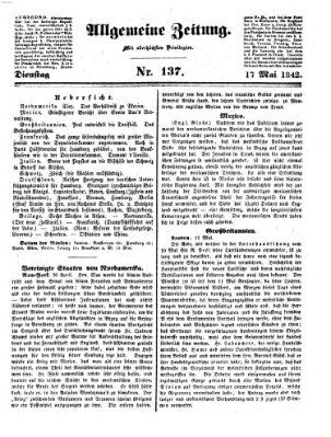 Allgemeine Zeitung Dienstag 17. Mai 1842