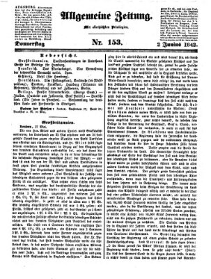 Allgemeine Zeitung Donnerstag 2. Juni 1842