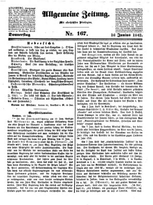 Allgemeine Zeitung Donnerstag 16. Juni 1842