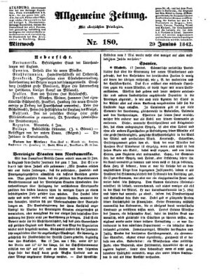 Allgemeine Zeitung Mittwoch 29. Juni 1842