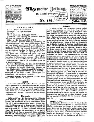 Allgemeine Zeitung Freitag 1. Juli 1842