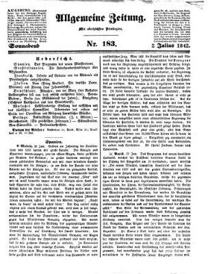 Allgemeine Zeitung Samstag 2. Juli 1842