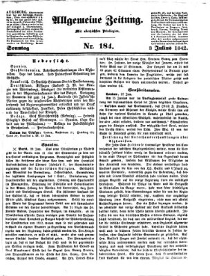 Allgemeine Zeitung Sonntag 3. Juli 1842