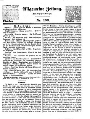 Allgemeine Zeitung Dienstag 5. Juli 1842