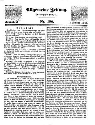 Allgemeine Zeitung Samstag 9. Juli 1842