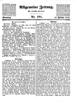 Allgemeine Zeitung Sonntag 10. Juli 1842