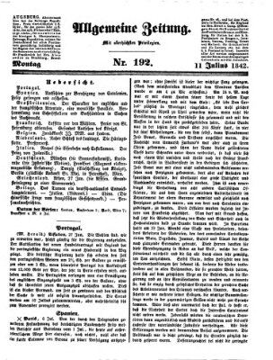 Allgemeine Zeitung Montag 11. Juli 1842