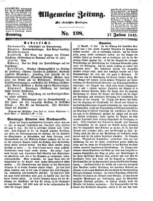 Allgemeine Zeitung Sonntag 17. Juli 1842