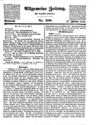 Allgemeine Zeitung Mittwoch 27. Juli 1842