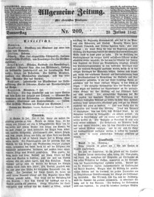 Allgemeine Zeitung Donnerstag 28. Juli 1842