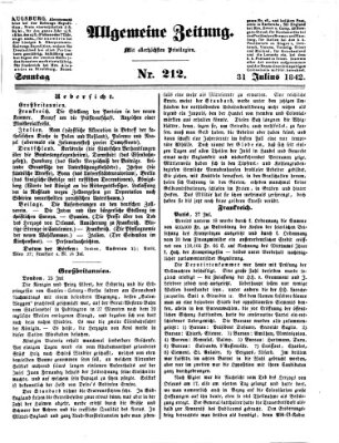 Allgemeine Zeitung Sonntag 31. Juli 1842