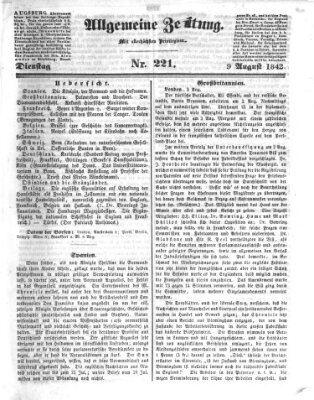 Allgemeine Zeitung Dienstag 9. August 1842