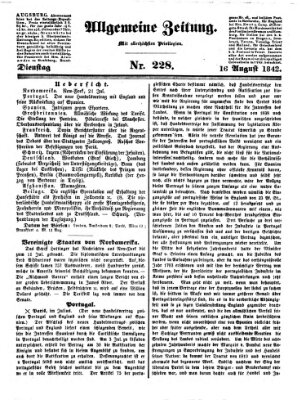 Allgemeine Zeitung Dienstag 16. August 1842