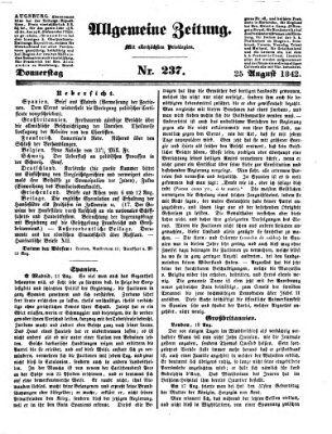 Allgemeine Zeitung Donnerstag 25. August 1842