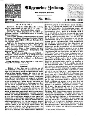 Allgemeine Zeitung Freitag 2. September 1842