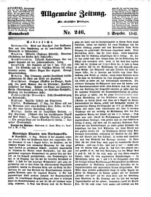 Allgemeine Zeitung Samstag 3. September 1842