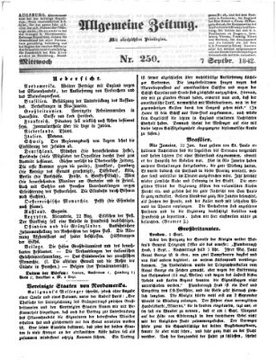 Allgemeine Zeitung Mittwoch 7. September 1842