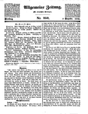 Allgemeine Zeitung Freitag 9. September 1842