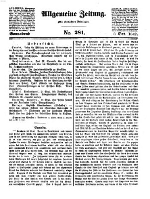 Allgemeine Zeitung Samstag 8. Oktober 1842