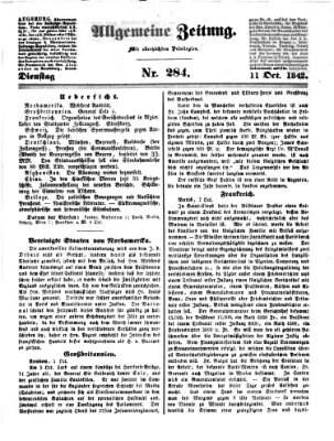 Allgemeine Zeitung Dienstag 11. Oktober 1842