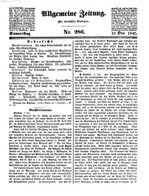 Allgemeine Zeitung Donnerstag 13. Oktober 1842