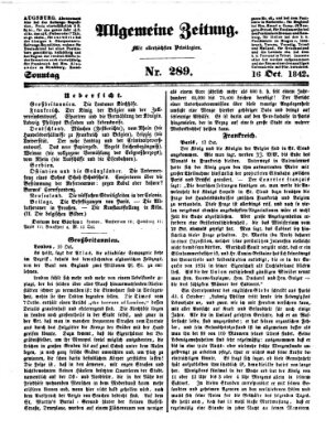 Allgemeine Zeitung Sonntag 16. Oktober 1842