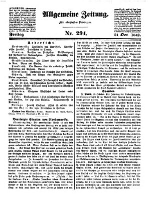 Allgemeine Zeitung Freitag 21. Oktober 1842