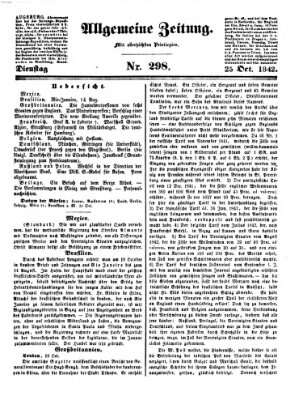 Allgemeine Zeitung Dienstag 25. Oktober 1842