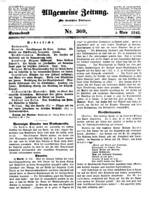 Allgemeine Zeitung Samstag 5. November 1842