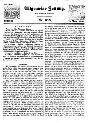 Allgemeine Zeitung Montag 14. November 1842