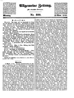 Allgemeine Zeitung Montag 28. November 1842