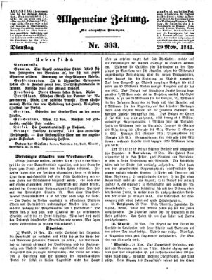 Allgemeine Zeitung Dienstag 29. November 1842