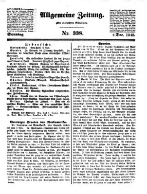 Allgemeine Zeitung Sonntag 4. Dezember 1842