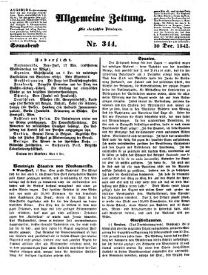 Allgemeine Zeitung Samstag 10. Dezember 1842