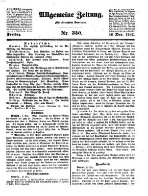 Allgemeine Zeitung Freitag 16. Dezember 1842