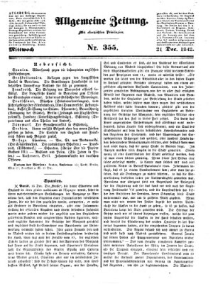 Allgemeine Zeitung Mittwoch 21. Dezember 1842