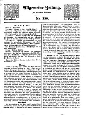 Allgemeine Zeitung Samstag 24. Dezember 1842