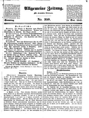 Allgemeine Zeitung Sonntag 25. Dezember 1842