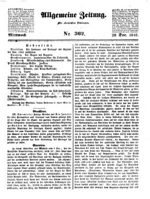 Allgemeine Zeitung Mittwoch 28. Dezember 1842