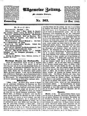 Allgemeine Zeitung Donnerstag 29. Dezember 1842