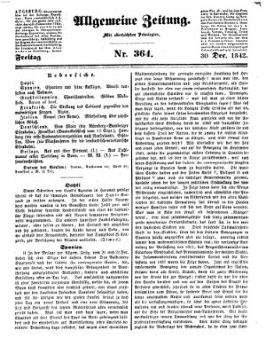 Allgemeine Zeitung Freitag 30. Dezember 1842