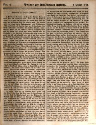 Allgemeine Zeitung. Beilage zur Allgemeinen Zeitung (Allgemeine Zeitung) Dienstag 4. Januar 1842