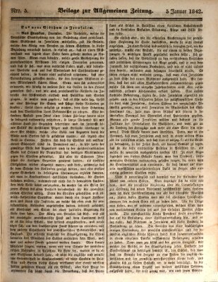 Allgemeine Zeitung. Beilage zur Allgemeinen Zeitung (Allgemeine Zeitung) Mittwoch 5. Januar 1842