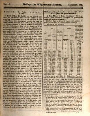 Allgemeine Zeitung. Beilage zur Allgemeinen Zeitung (Allgemeine Zeitung) Donnerstag 6. Januar 1842