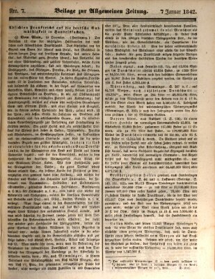 Allgemeine Zeitung. Beilage zur Allgemeinen Zeitung (Allgemeine Zeitung) Freitag 7. Januar 1842