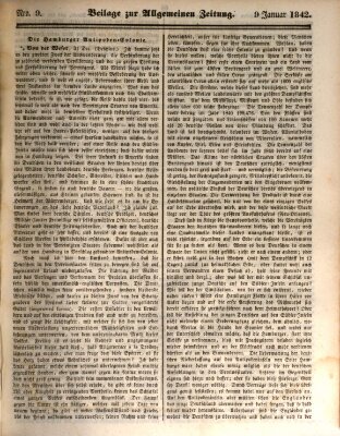 Allgemeine Zeitung. Beilage zur Allgemeinen Zeitung (Allgemeine Zeitung) Sonntag 9. Januar 1842