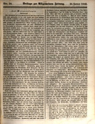 Allgemeine Zeitung. Beilage zur Allgemeinen Zeitung (Allgemeine Zeitung) Dienstag 25. Januar 1842