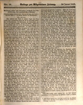 Allgemeine Zeitung. Beilage zur Allgemeinen Zeitung (Allgemeine Zeitung) Mittwoch 26. Januar 1842