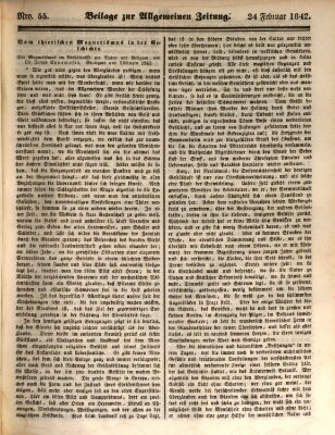 Allgemeine Zeitung. Beilage zur Allgemeinen Zeitung (Allgemeine Zeitung) Donnerstag 24. Februar 1842