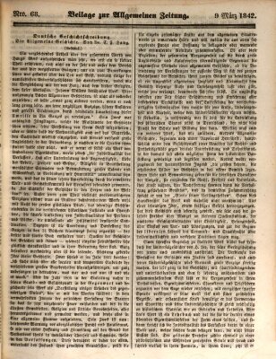 Allgemeine Zeitung. Beilage zur Allgemeinen Zeitung (Allgemeine Zeitung) Mittwoch 9. März 1842